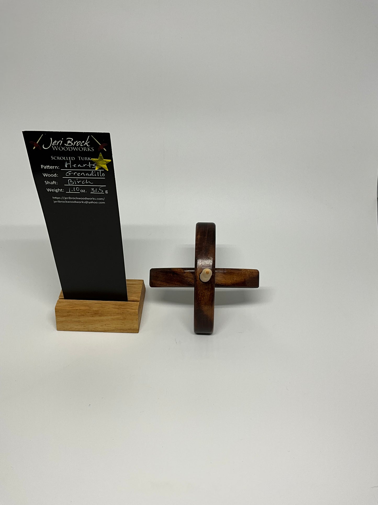 Std Scrolled Turk™ - Hearts - Grenadillo - 1.10 oz / 31.5g