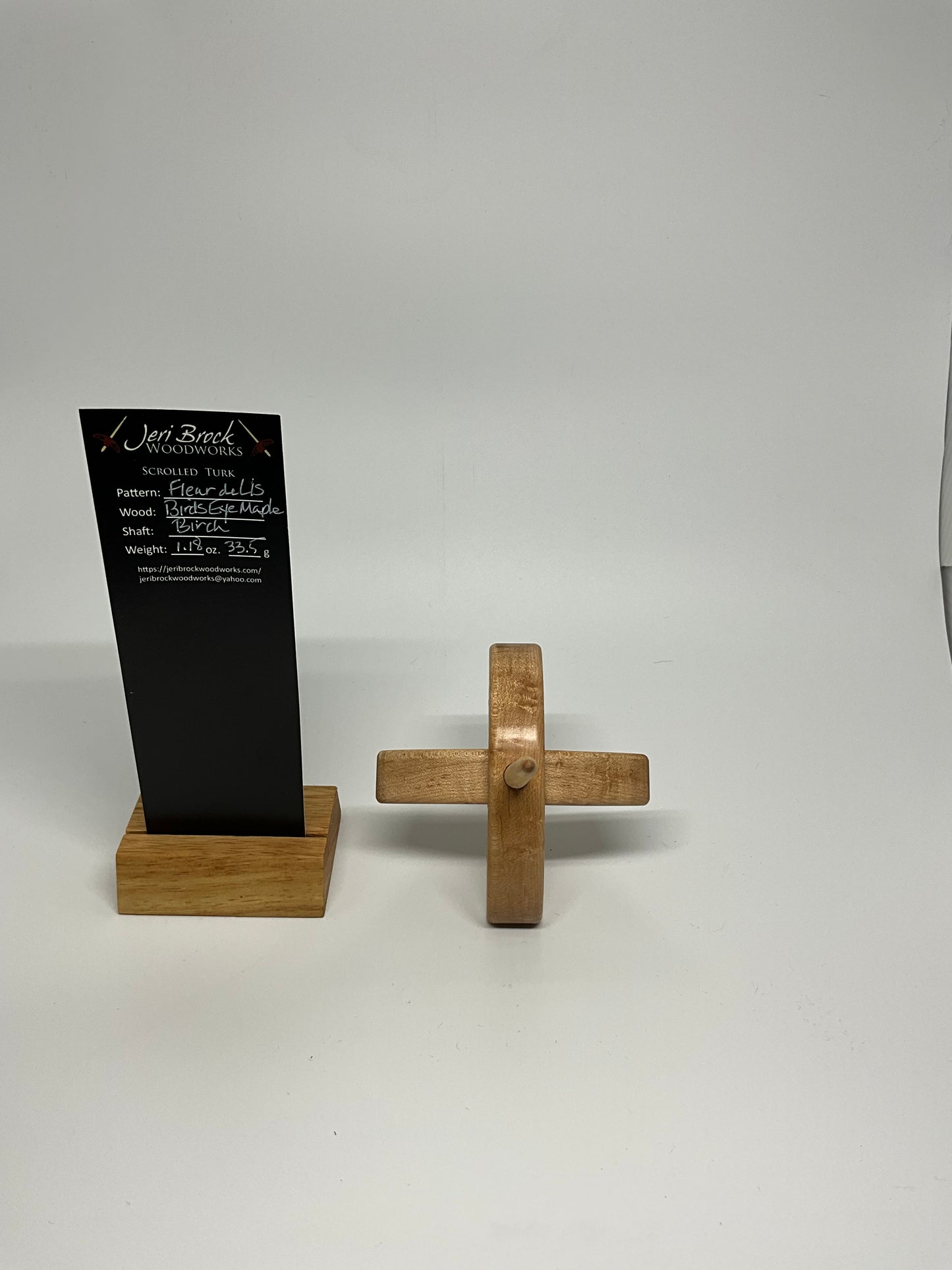 Std Scrolled Turk™ - Fleur de Lis - Birds Eye Maple - 1.18 oz / 33.5g