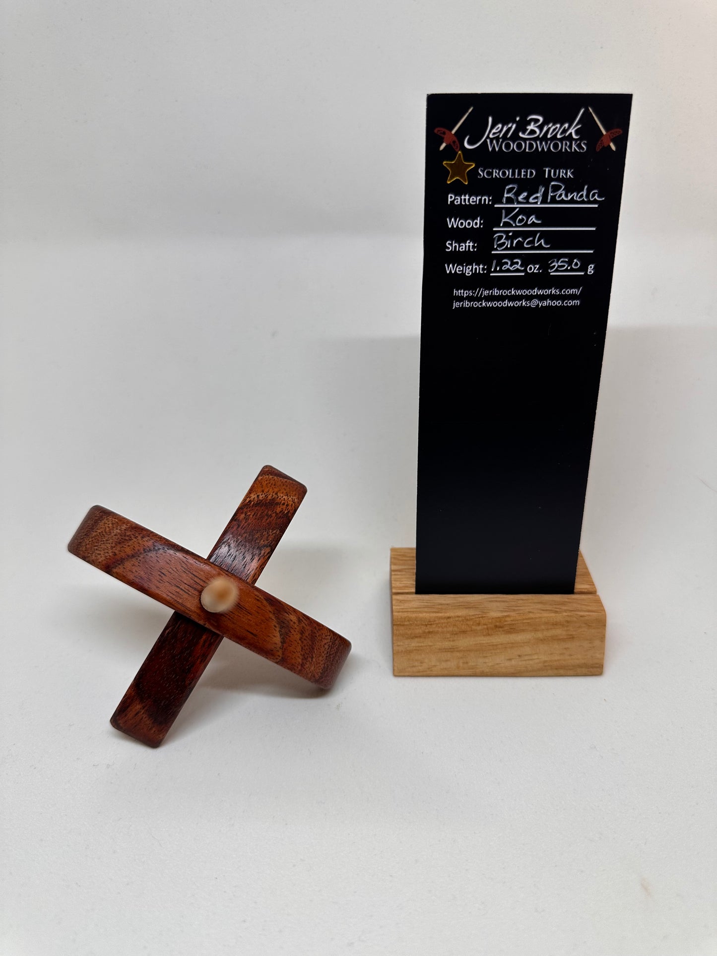 Std Scrolled Turk™ - Red Panda - Koa - 1.22 oz / 35.0g