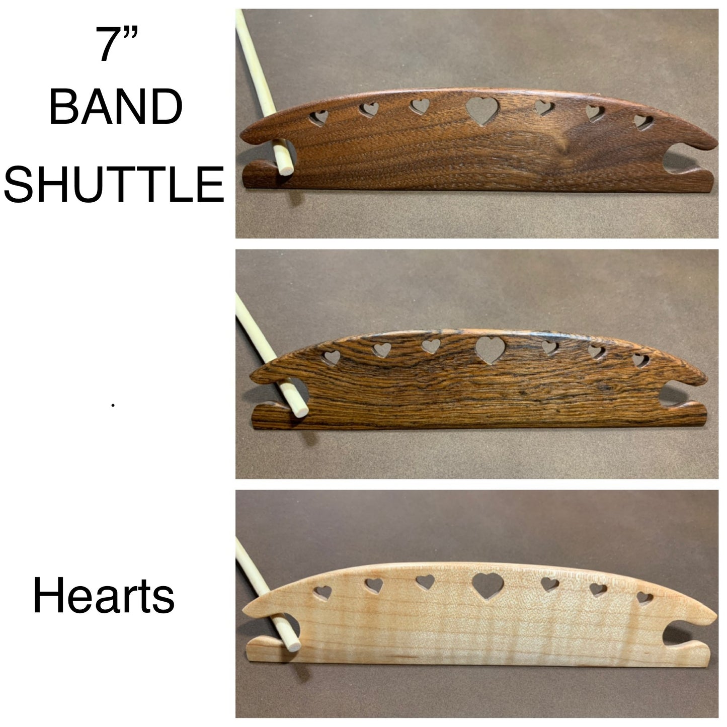 Band Weaving Shuttle (7") - Hearts