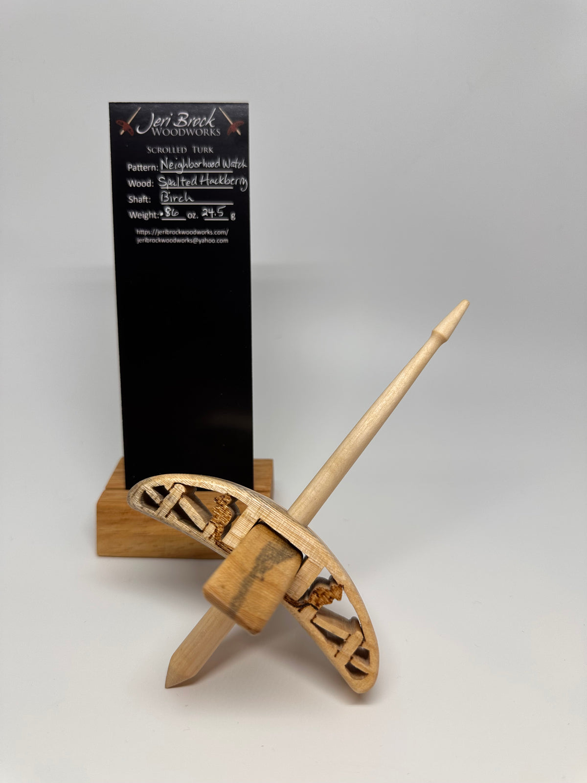 Std Scrolled Turk™ - Neighborhood Watch - Spalted Hackberry - 0.86 oz / 24.5g
