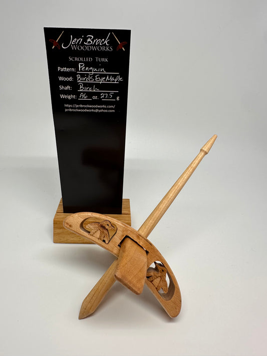 Std Scrolled Turk™ - Penguins - Birds Eye Maple - 0.96 oz / 27.5g