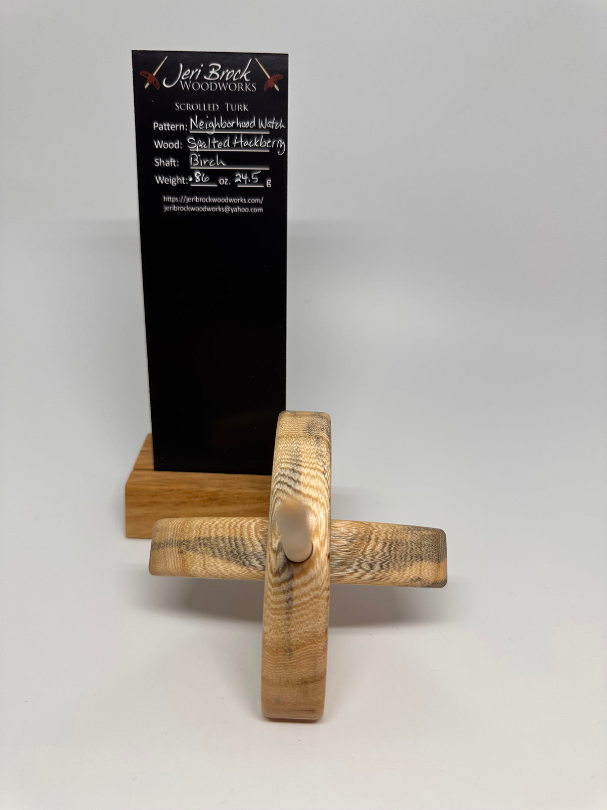 Std Scrolled Turk™ - Neighborhood Watch - Spalted Hackberry - 0.86 oz / 24.5g