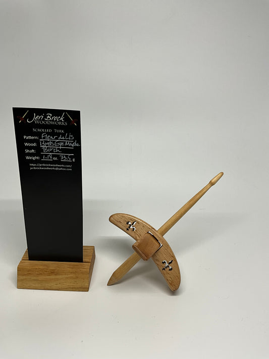 Std Scrolled Turk™ - Fleur de Lis - Birds Eye Maple - 1.18 oz / 33.5g