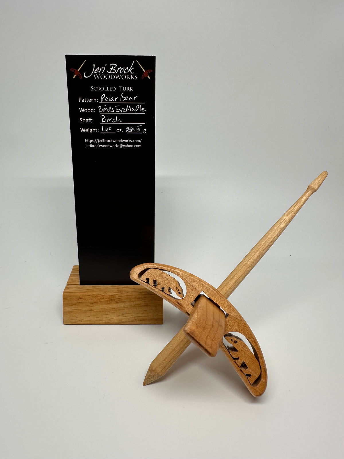 Std Scrolled Turk™ - Polar Bear - Birds Eye Maple - 1.00 oz / 28.5g