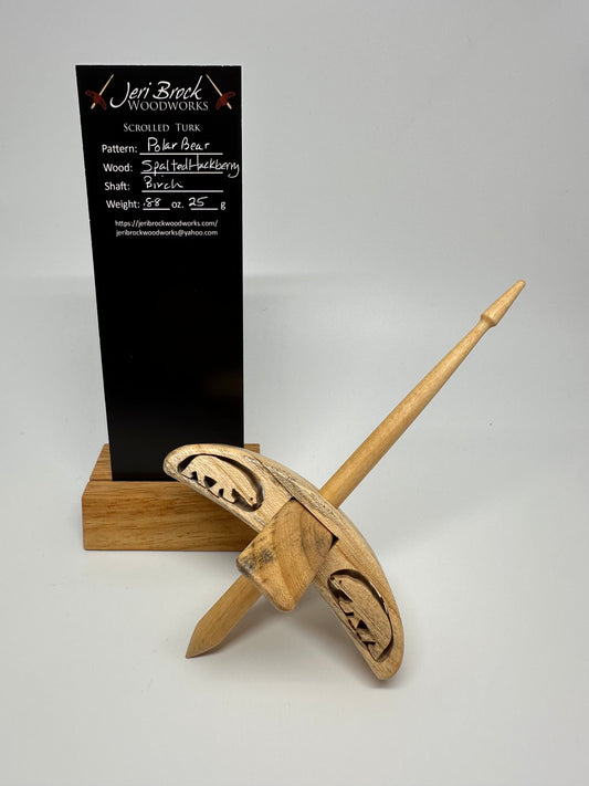 Std Scrolled Turk™ - Polar Bear - Spalted Hackberry - 0.88 oz / 25g